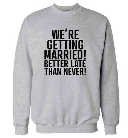 Always the bridesmaid but never the bride? Until now! adult's unisex grey sweater 2XL