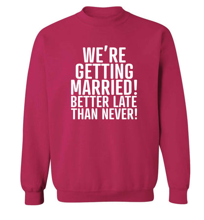 Always the bridesmaid but never the bride? Until now! adult's unisex pink sweater 2XL