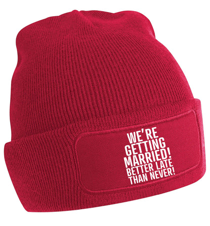 Always the bridesmaid but never the bride? Until now! beanie hat