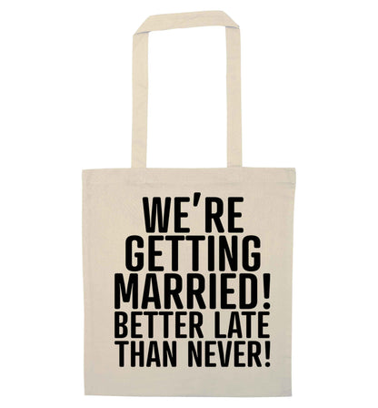 Always the bridesmaid but never the bride? Until now! natural tote bag