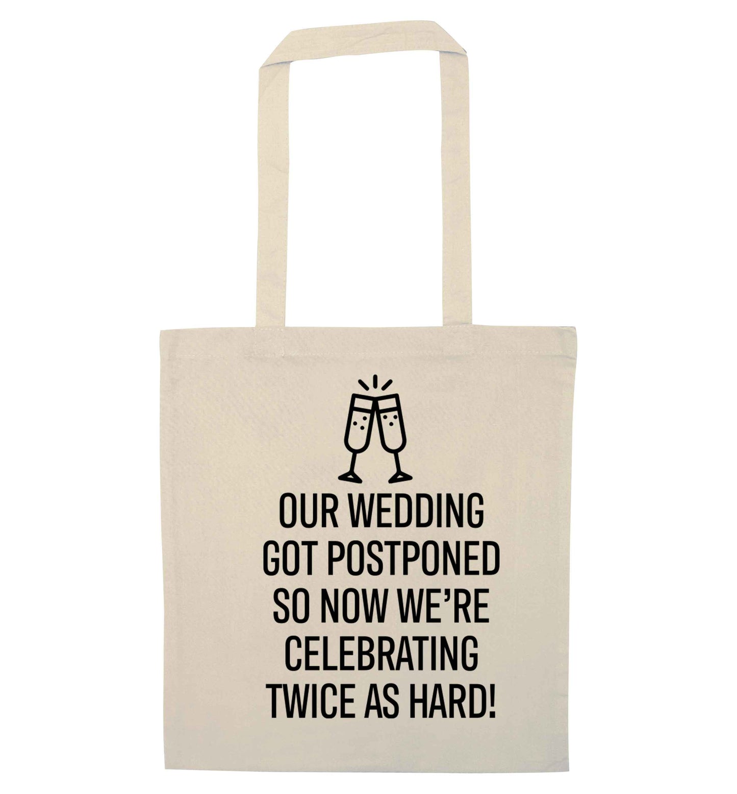 Postponed wedding? Sounds like an excuse to party twice as hard!  natural tote bag