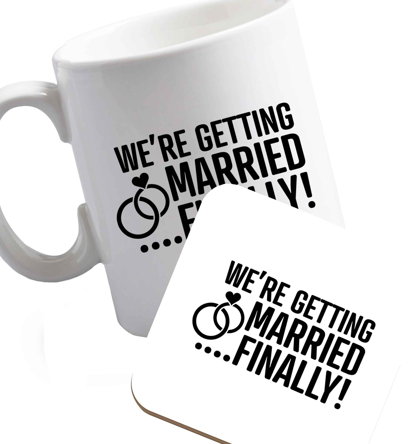 10 oz It's been a long wait but it's finally happening! Let everyone know you're celebrating your big day soon!   ceramic mug and coaster set right handed