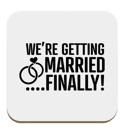 It's been a long wait but it's finally happening! Let everyone know you're celebrating your big day soon! set of four coasters