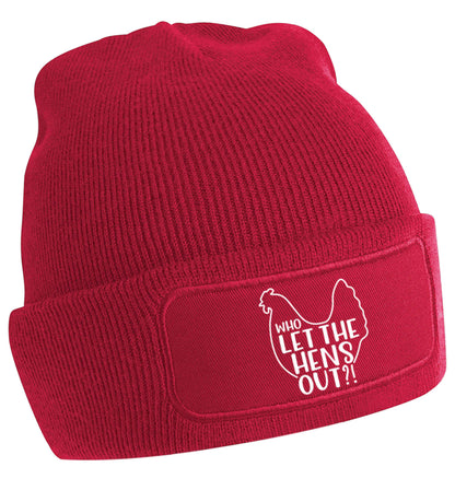 Who let the hens out beanie hat