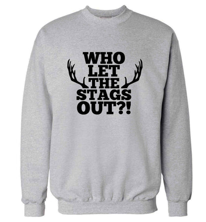 Who let the stags out adult's unisex grey sweater 2XL