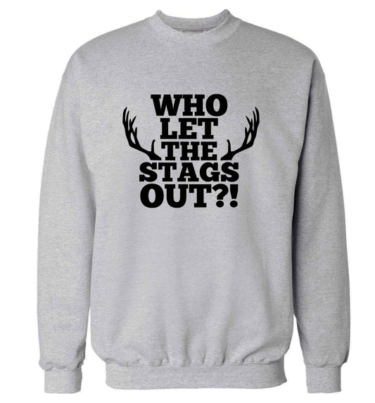 Who let the stags out adult's unisex grey sweater 2XL