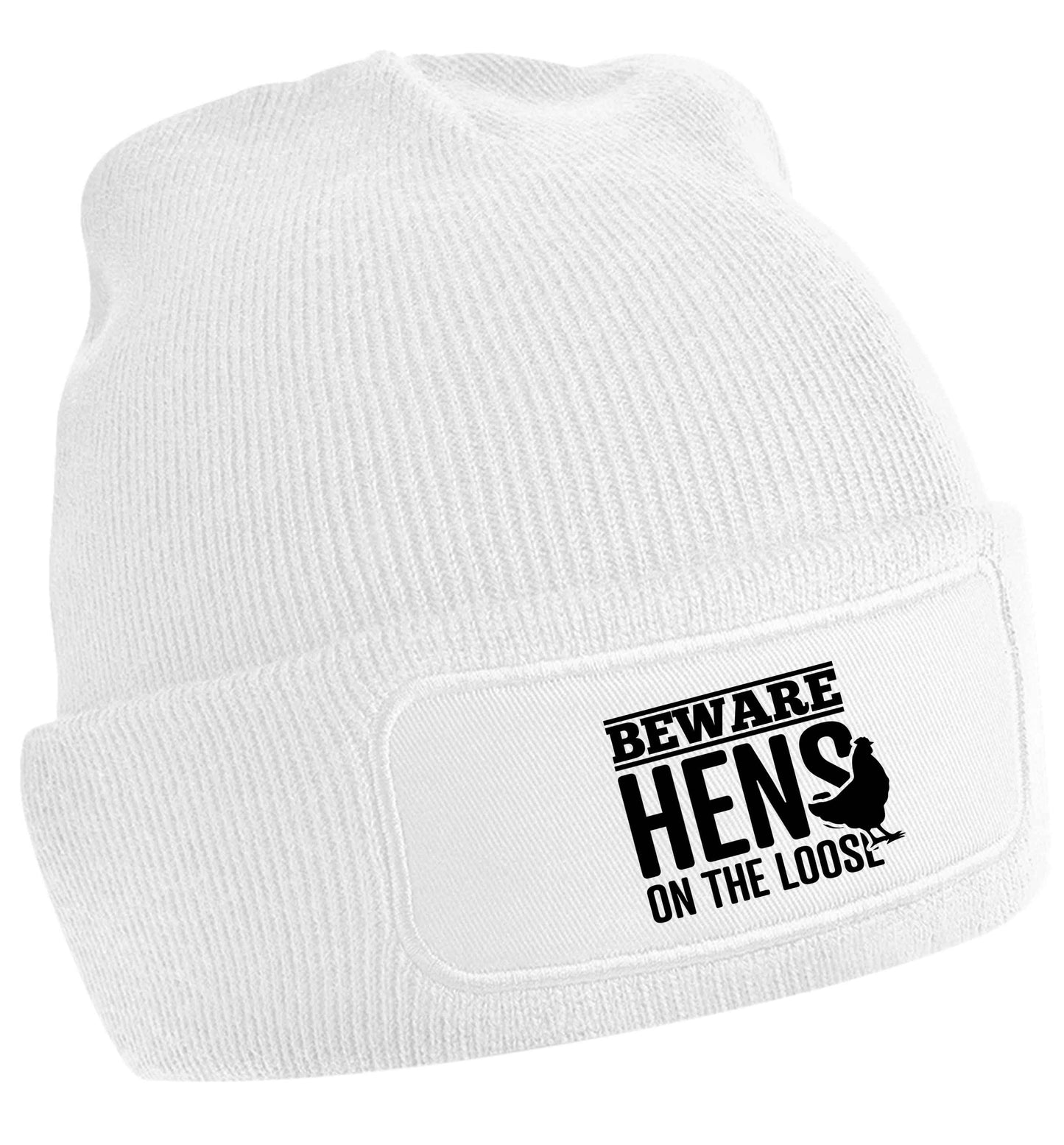Beware hens on the loose | Beanie hat