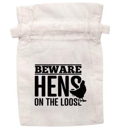 Beware hens on the loose | XS - L | Pouch / Drawstring bag / Sack | Organic Cotton | Bulk discounts available!