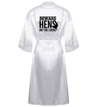 Beware hens on the loose XL/XXL white ladies dressing gown size 16/18