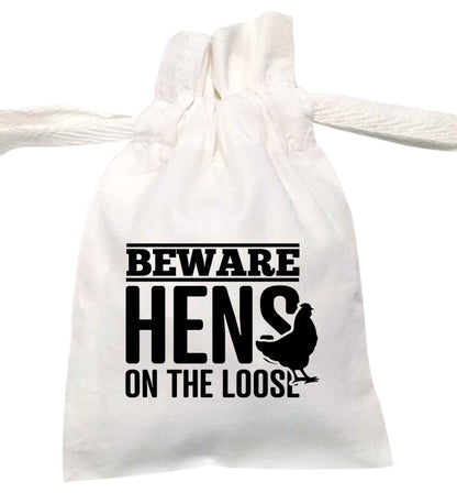 Beware hens on the loose | XS - L | Pouch / Drawstring bag / Sack | Organic Cotton | Bulk discounts available!