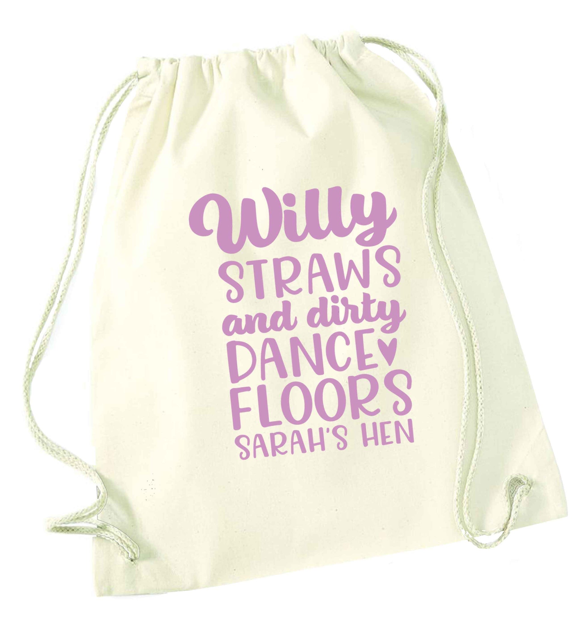 Willy straws and dirty dance floors natural drawstring bag