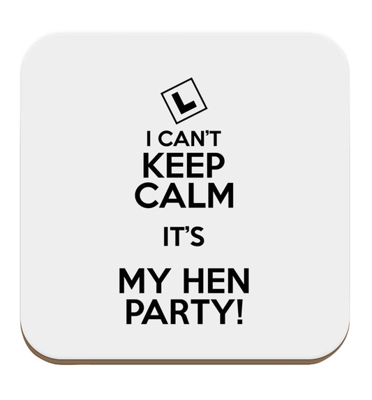 I can't keep calm it's my hen party set of four coasters