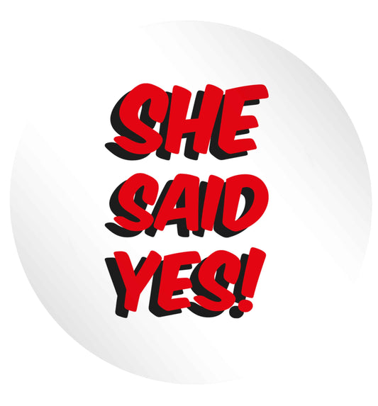 She said yes 24 @ 45mm matt circle stickers