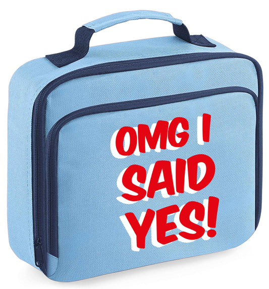 Any tex here insulated blue lunch bag cooler