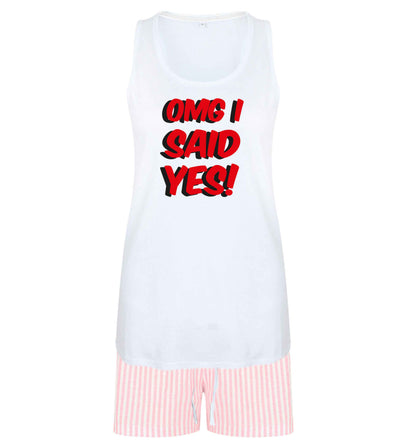 Omg I said yes size XL women's pyjama shorts set in pink 