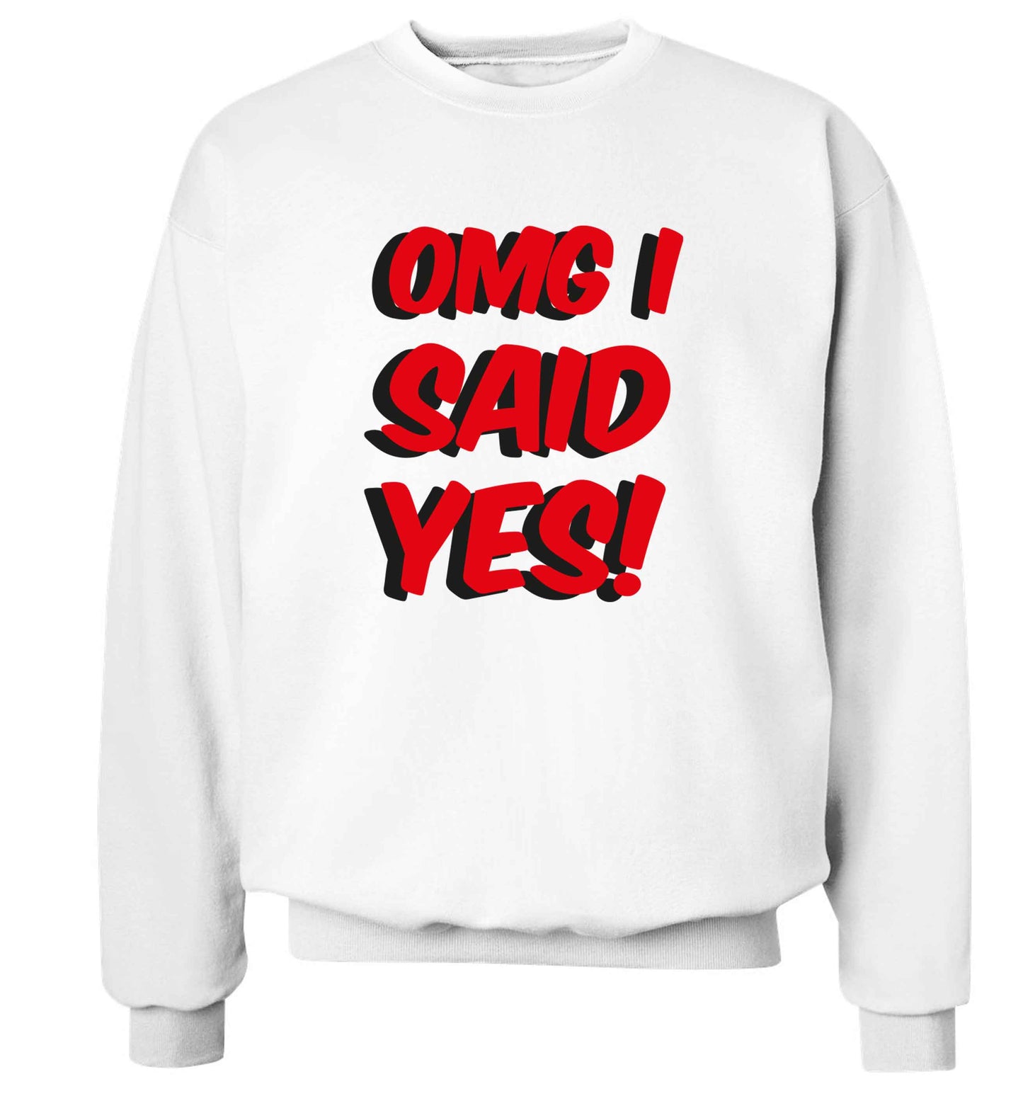 Omg I said yes adult's unisex white sweater 2XL