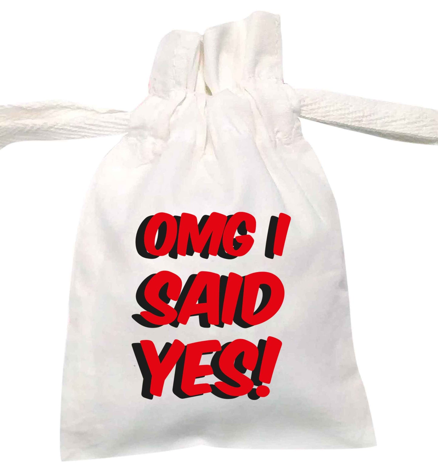 Omg I said yes | XS - L | Pouch / Drawstring bag / Sack | Organic Cotton | Bulk discounts available!