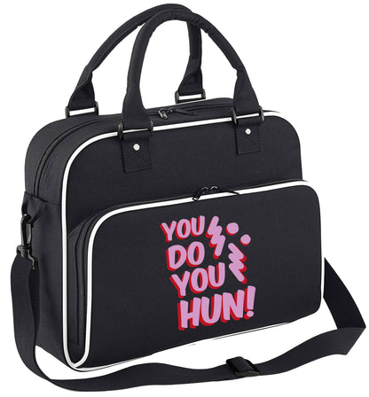 You do you hun children's dance bag black with white detail