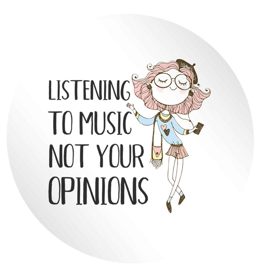 Listening to music not your opinions illustration 24 @ 45mm matt circle stickers