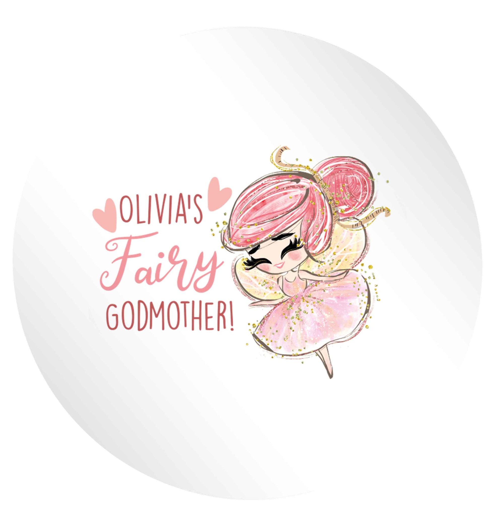 Personalised fairy Godmother - red hair 24 @ 45mm matt circle stickers