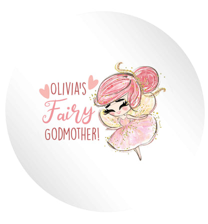 Personalised fairy Godmother - red hair 24 @ 45mm matt circle stickers