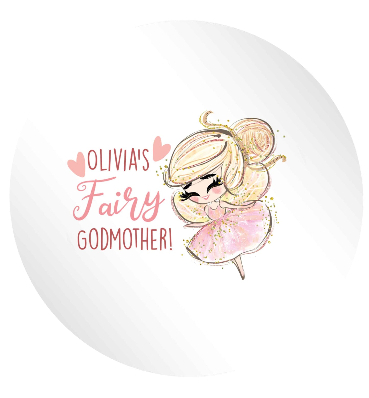 Personalised fairy Godmother - blonde hair 24 @ 45mm matt circle stickers