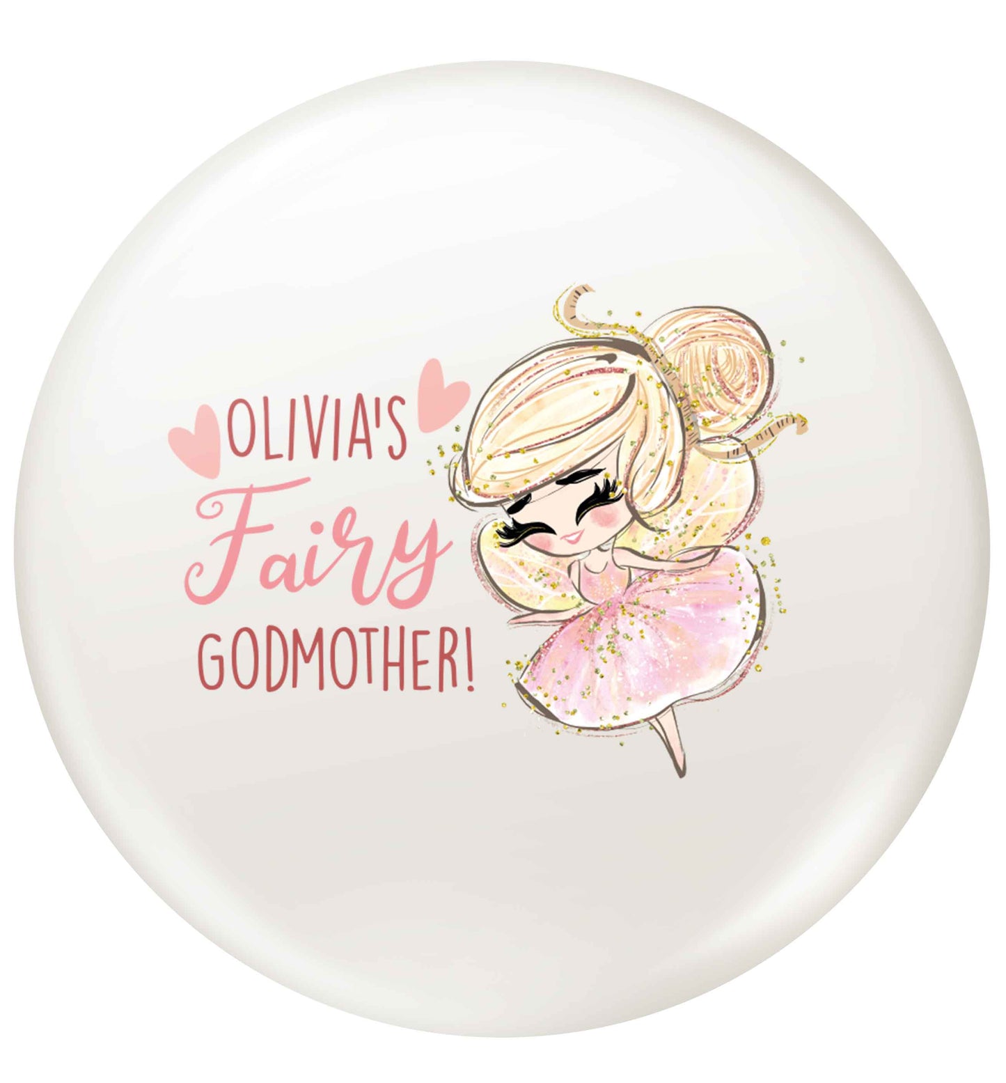 Personalised fairy Godmother - blonde hair small 25mm Pin badge