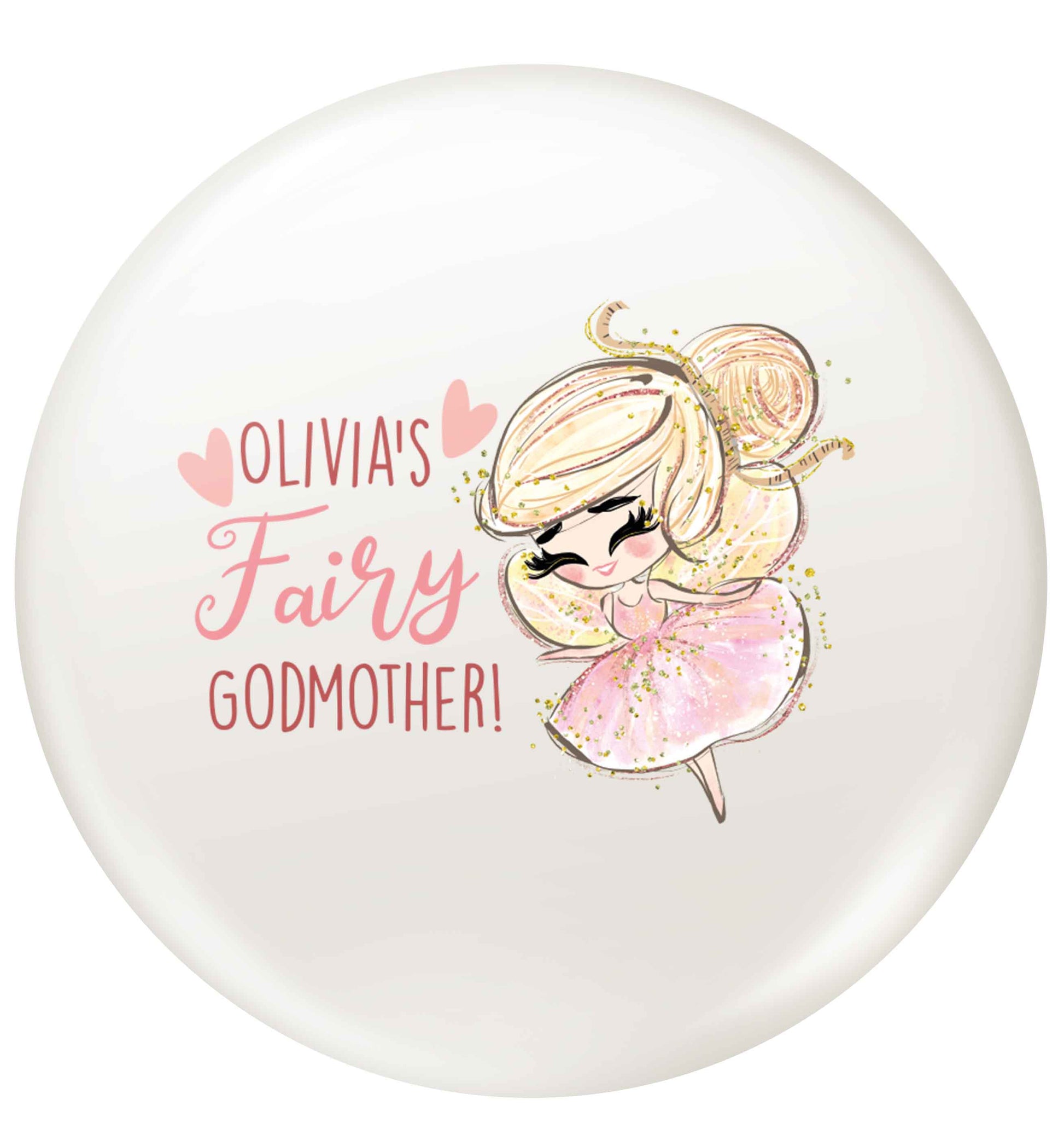 Personalised fairy Godmother - blonde hair small 25mm Pin badge