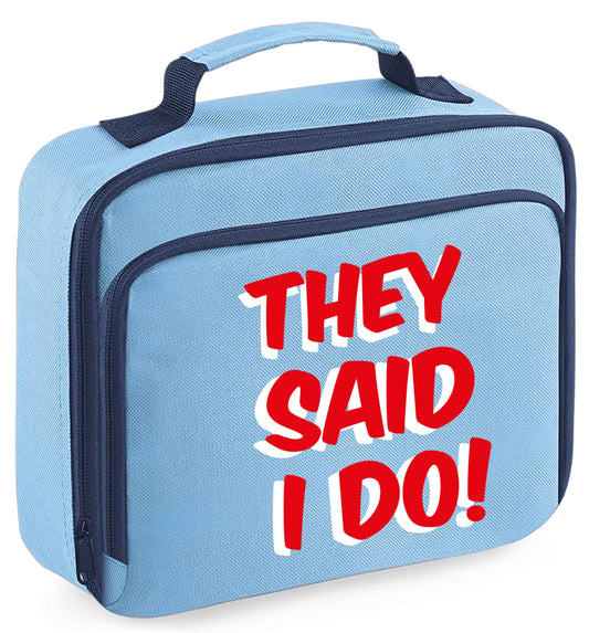 Any tex here insulated blue lunch bag cooler
