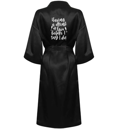 Having a drink or two before I say I do XL/XXL black ladies dressing  gown size 16/18