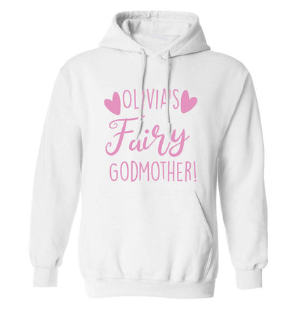 Personalised fairy Godmother adults unisex white hoodie 2XL