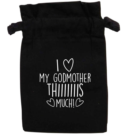 I love my Godmother this much | XS - L | Pouch / Drawstring bag / Sack | Organic Cotton | Bulk discounts available!