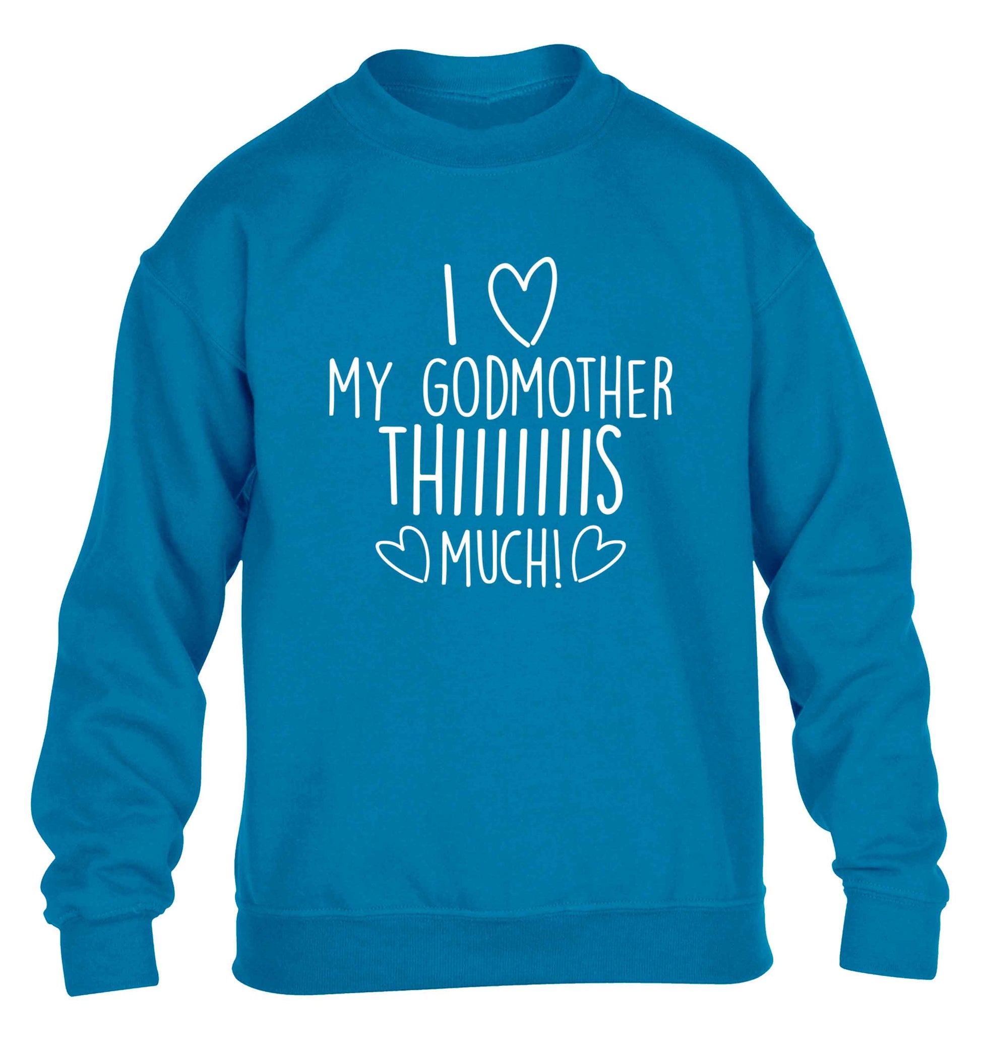 I love my Godmother this much children's blue sweater 12-13 Years