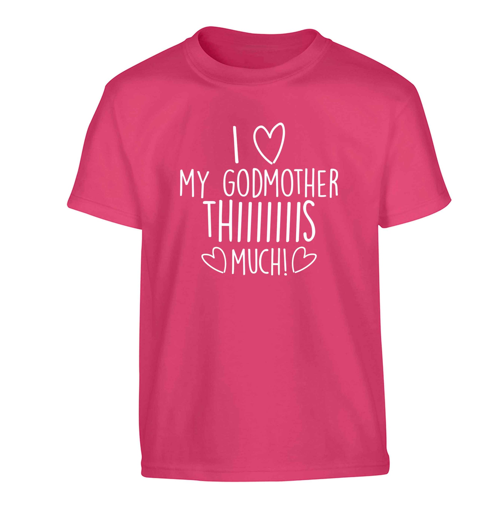 I love my Godmother this much Children's pink Tshirt 12-13 Years
