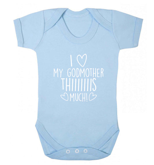 I love my Godmother this much baby vest pale blue 18-24 months