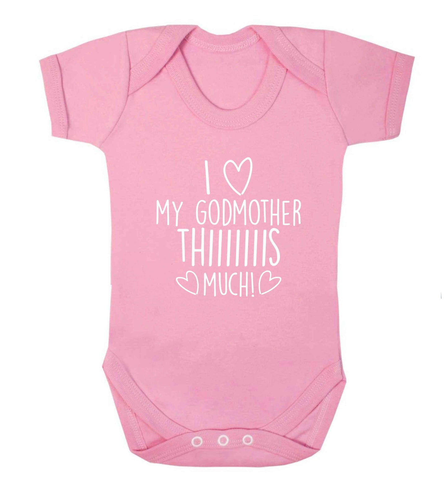 I love my Godmother this much baby vest pale pink 18-24 months