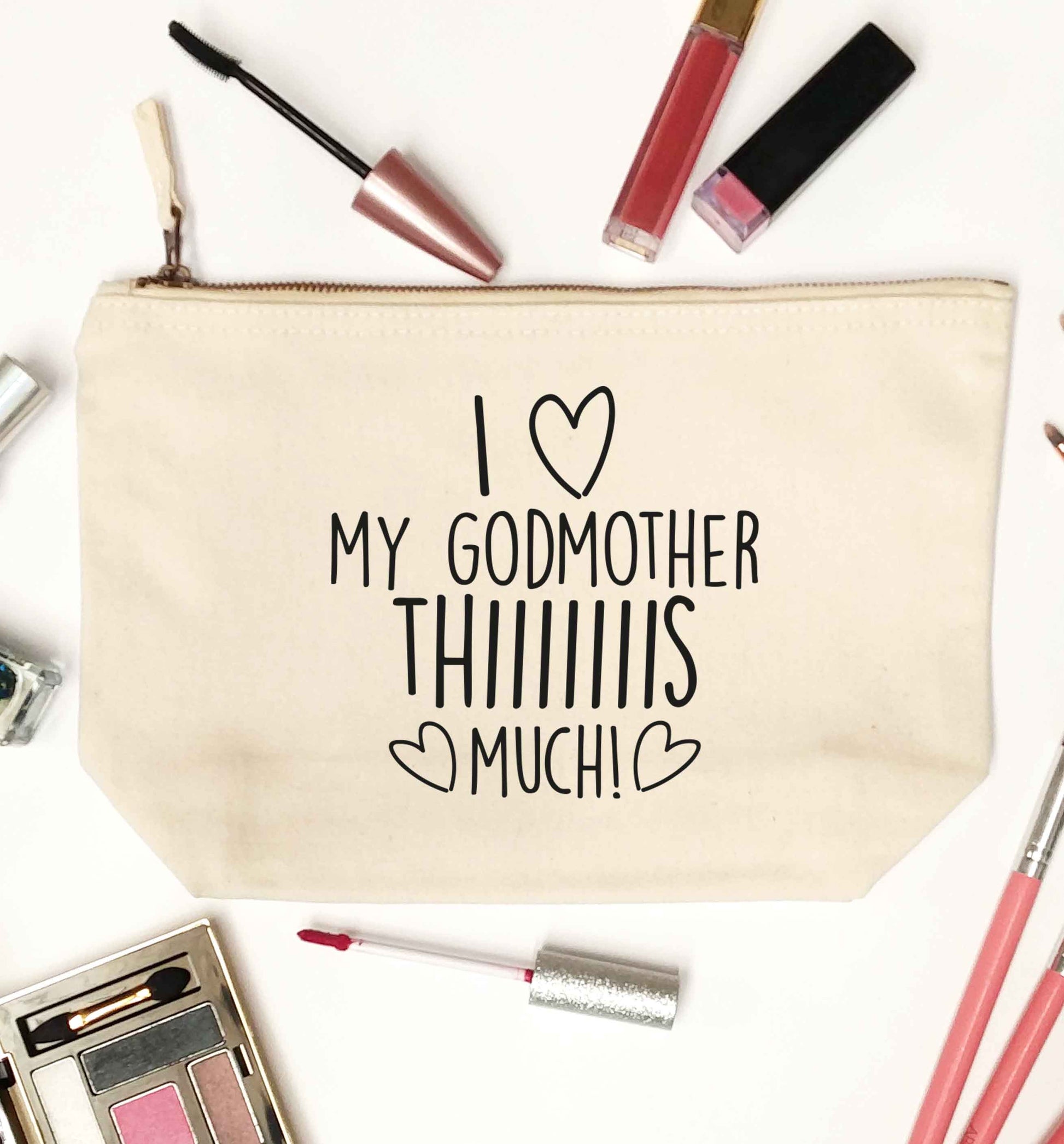 I love my Godmother this much natural makeup bag