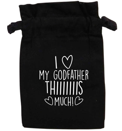 I love my Godfather this much | XS - L | Pouch / Drawstring bag / Sack | Organic Cotton | Bulk discounts available!