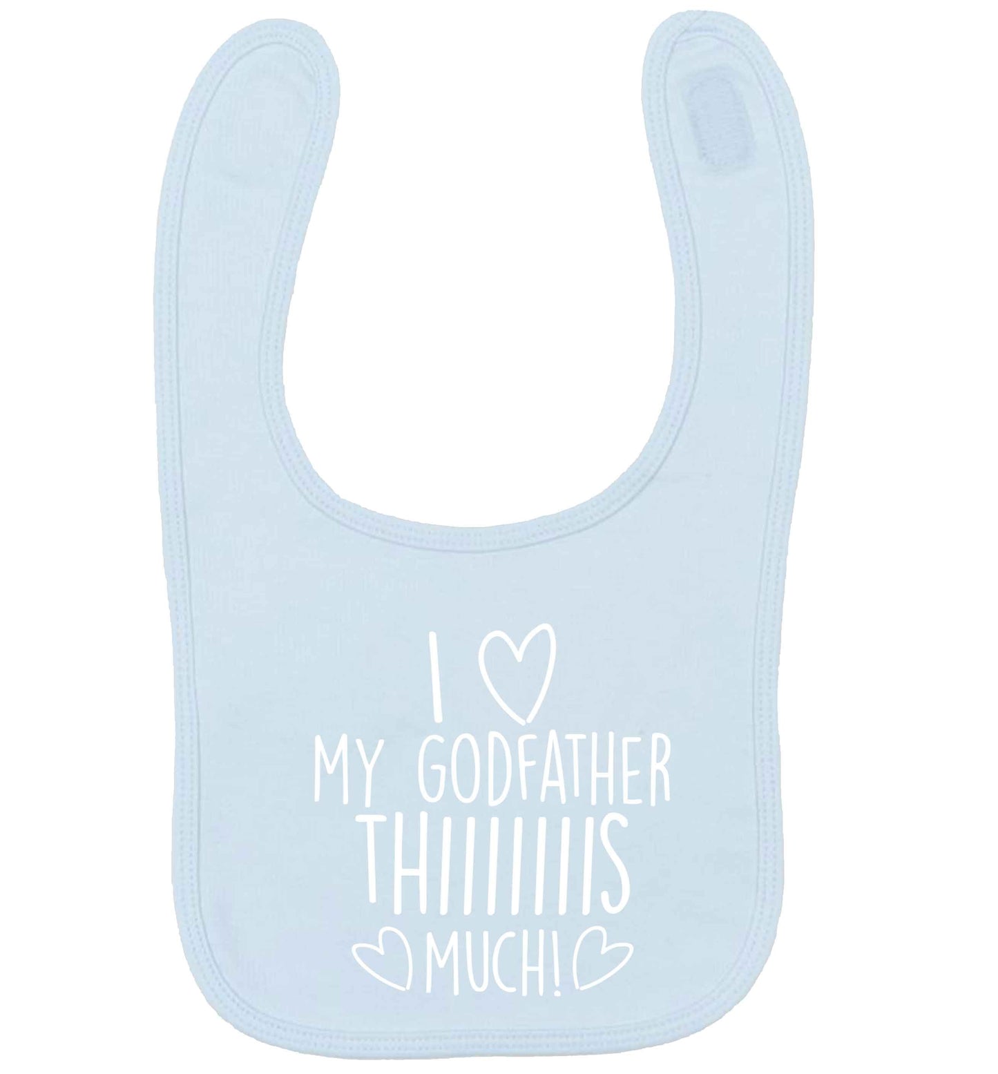 I love my Godfather this much pale blue baby bib