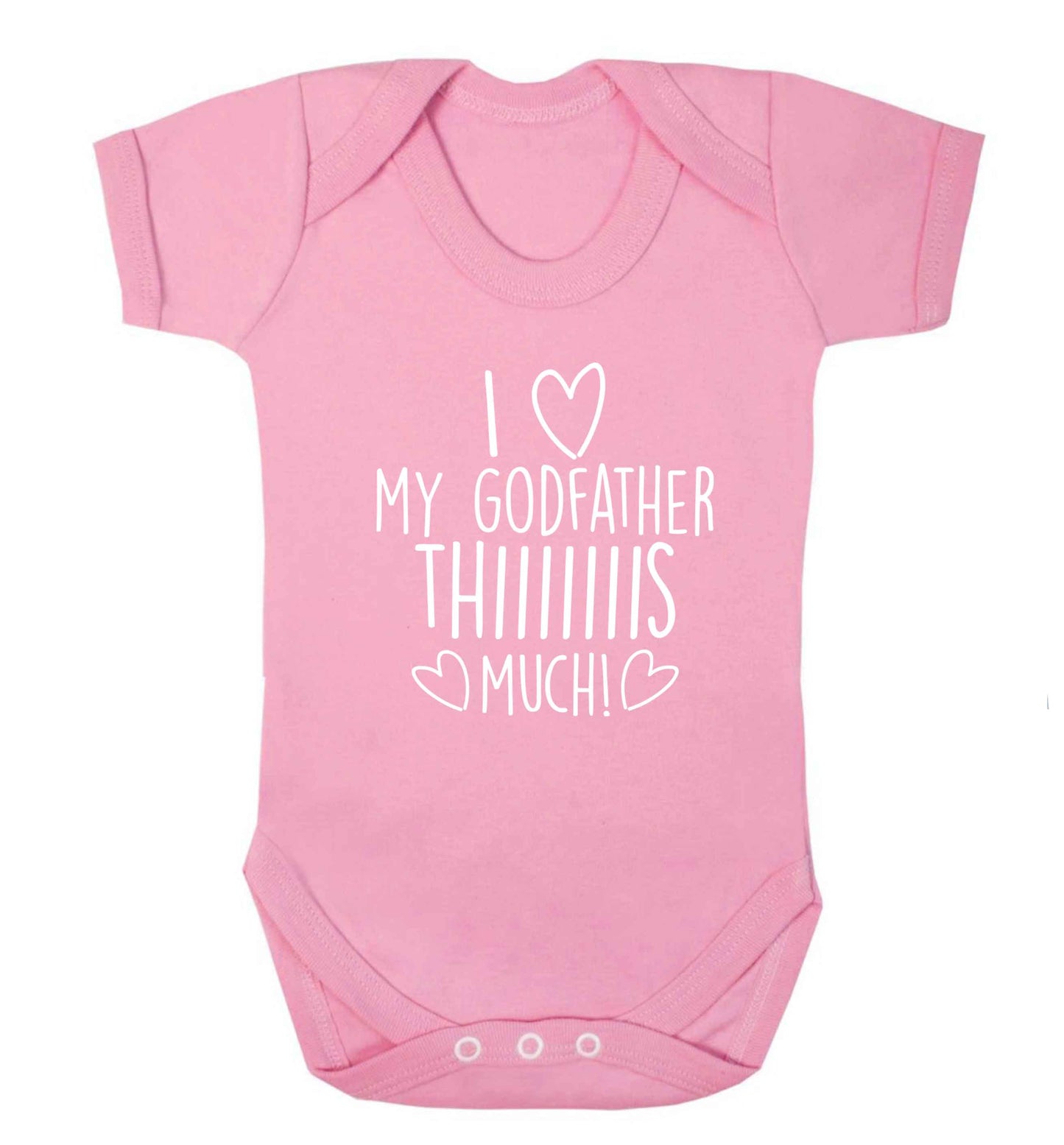 I love my Godfather this much baby vest pale pink 18-24 months