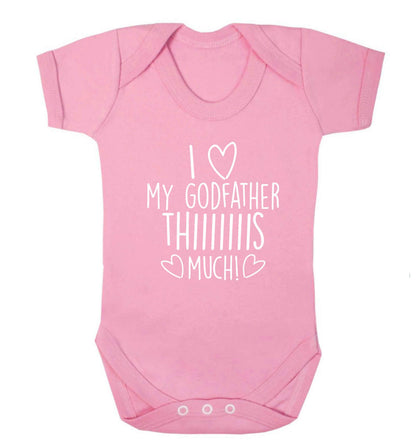 I love my Godfather this much baby vest pale pink 18-24 months