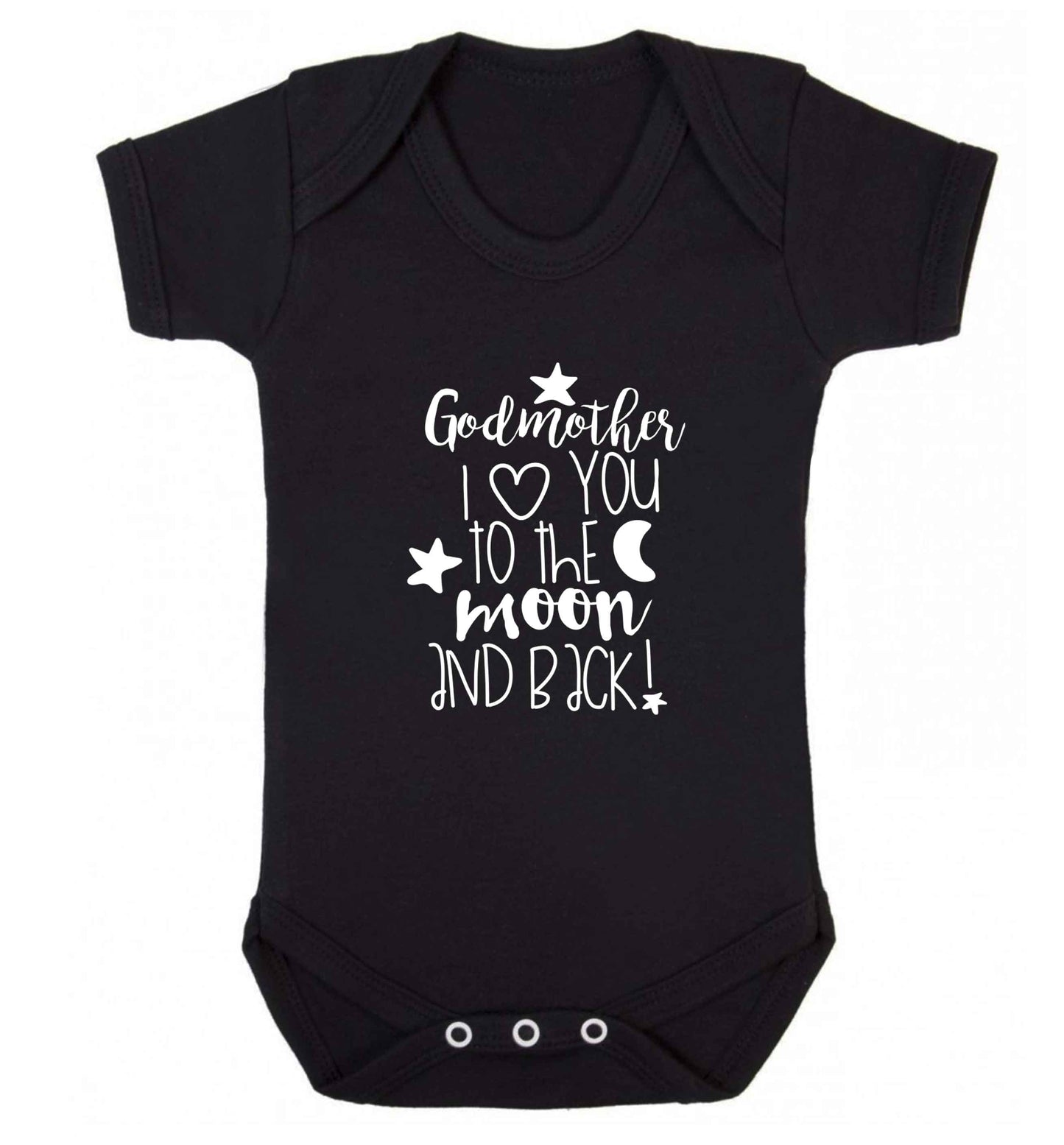 Godmother I love you to the moon and back baby vest black 18-24 months