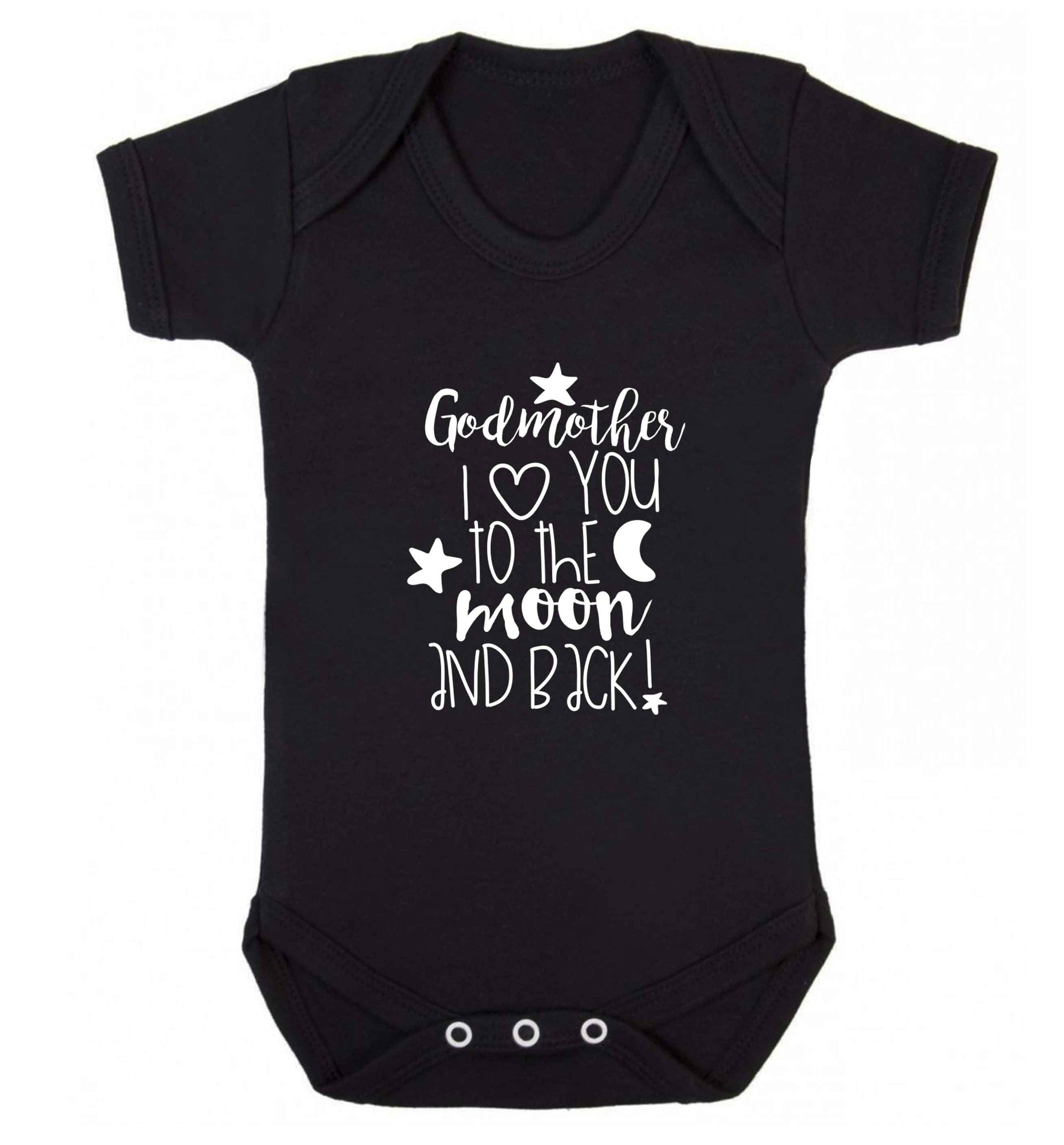 Godmother I love you to the moon and back baby vest black 18-24 months