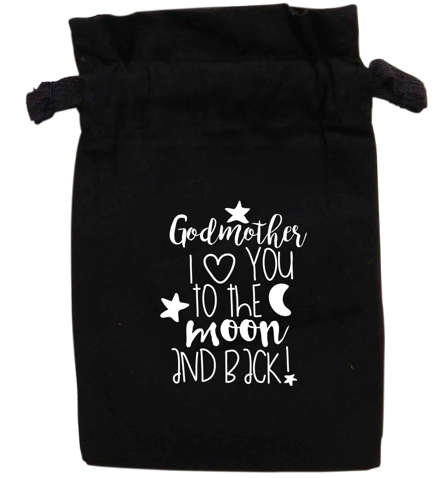 Godmother I love you to the moon and back | XS - L | Pouch / Drawstring bag / Sack | Organic Cotton | Bulk discounts available!
