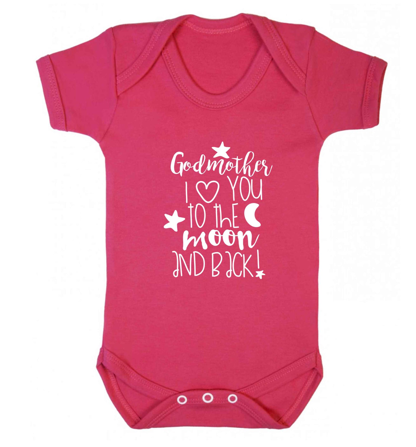 Godmother I love you to the moon and back baby vest dark pink 18-24 months