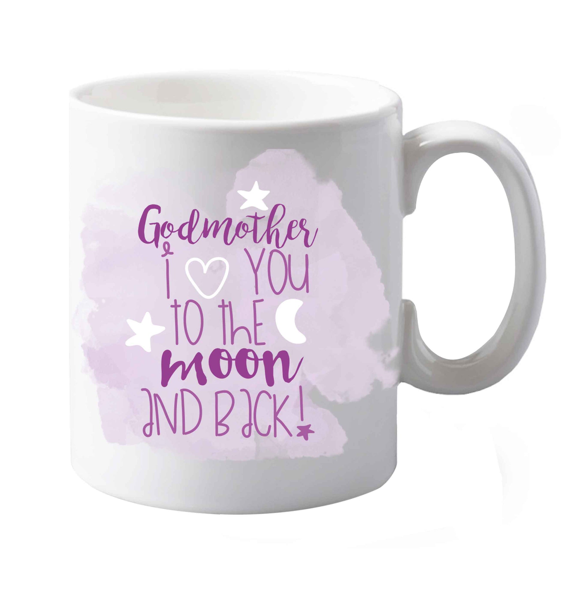 10 oz Godmother I love you to the moon and back  ceramic mug both sides