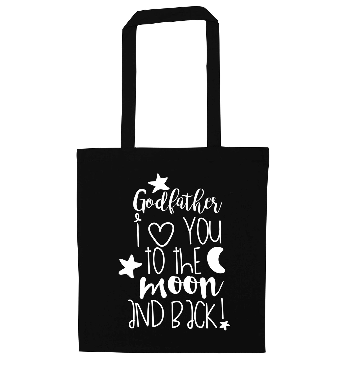 Godfather I love you to the moon and back black tote bag