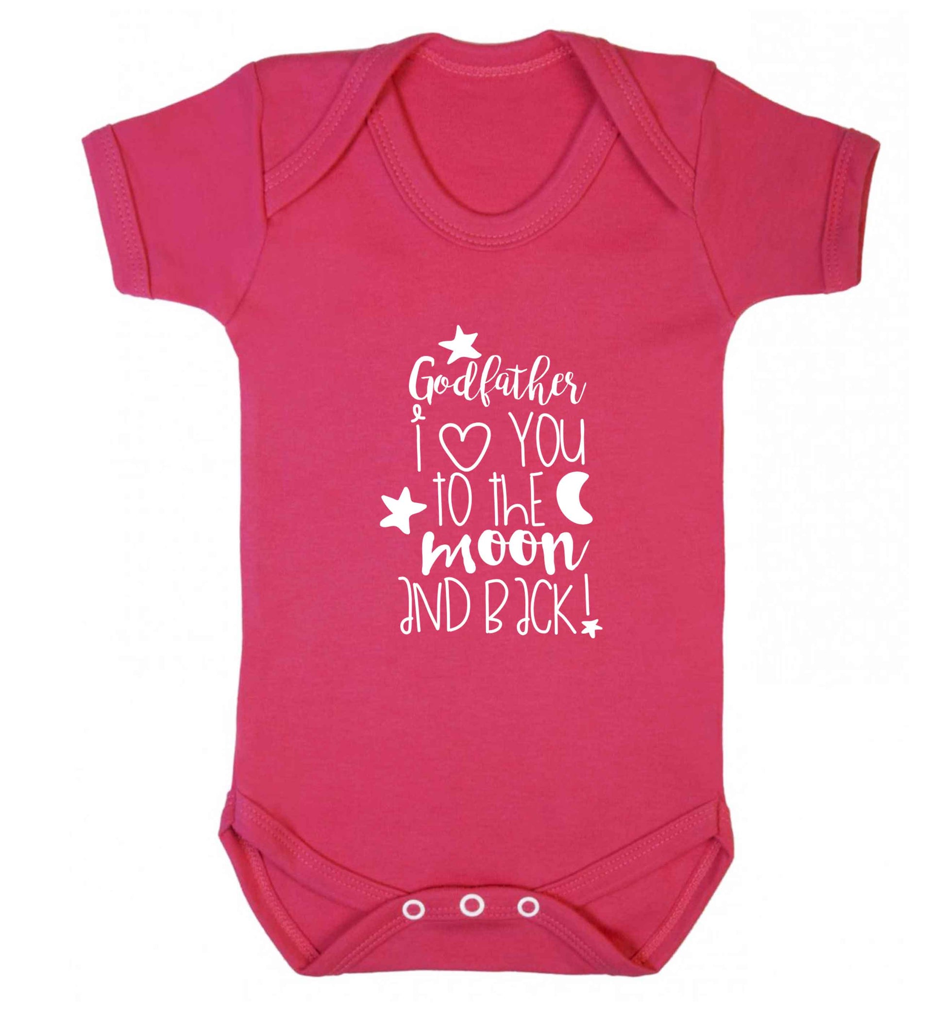 Godfather I love you to the moon and back baby vest dark pink 18-24 months