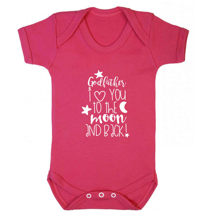 Godfather I love you to the moon and back baby vest dark pink 18-24 months