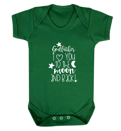 Godfather I love you to the moon and back baby vest green 18-24 months